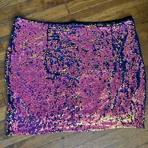 Women’s Southern Fried Chics iridescent sequin mini skirt, size 2XL